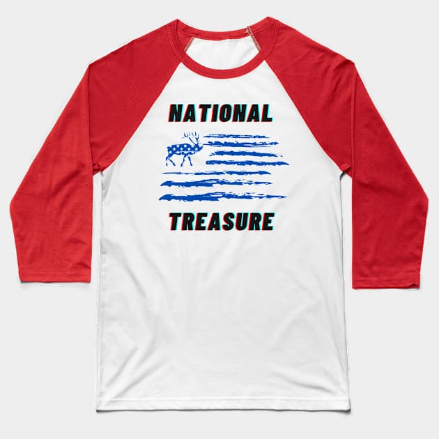 National treasure deer Baseball T-Shirt by Rickido